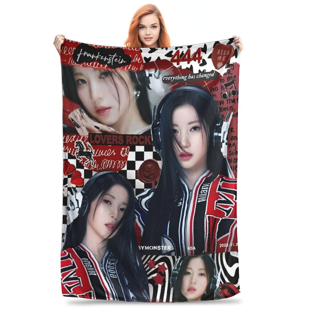 Babymonsters KPOP Фланелевое одеяло Потрясающие пледы для дома 200x150см Покрывала,