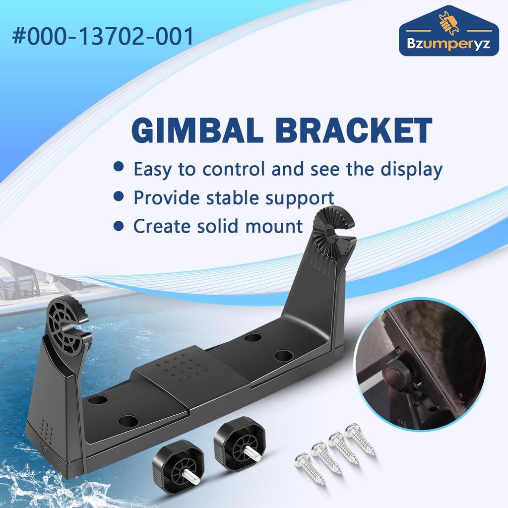 000-13702-001 Marine Gimbal Mounting Bracket with Knobs for GO9, NSS7 EVO3, Cruise 9, Vulcan9, Zeus³ 7 (Black)