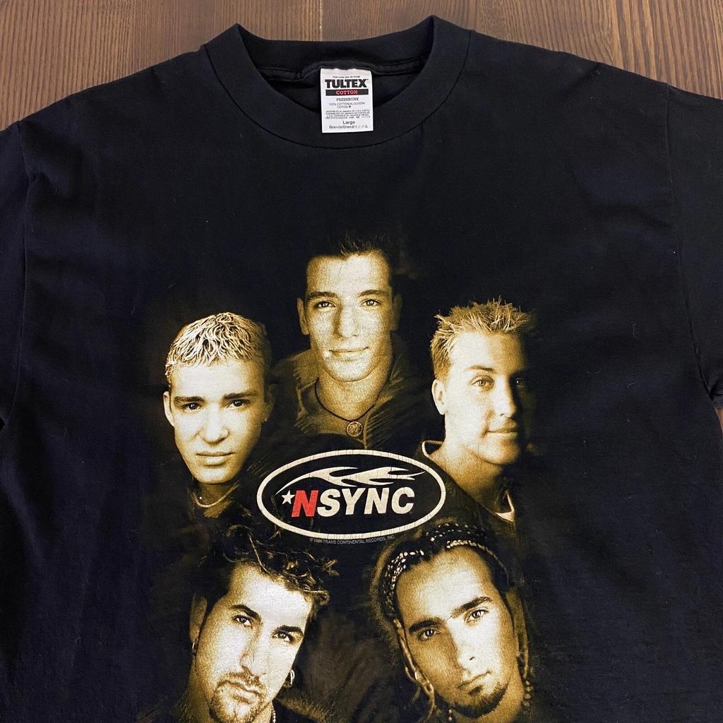 Nsync Vintage 90s Boy Band Unisex Black Large Double Sided Timberlake 1999 Shirt