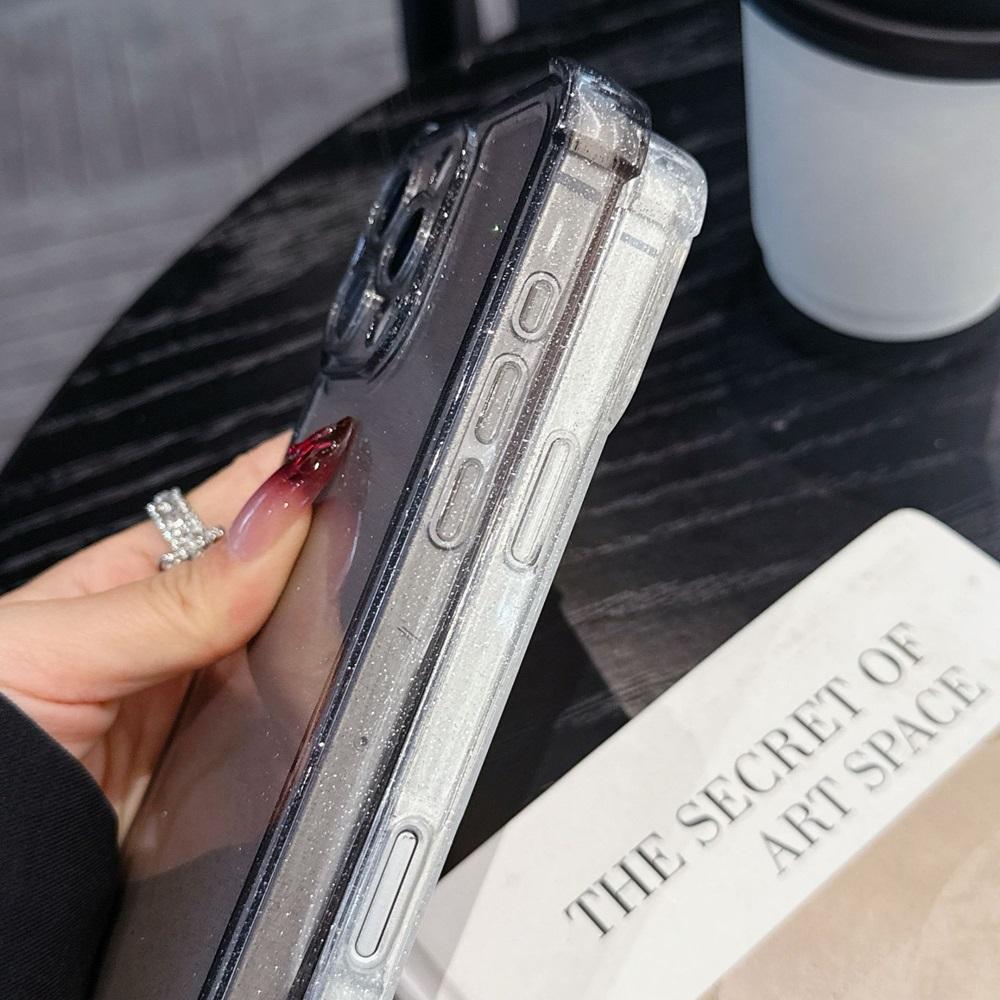 Роскошный прозрачный чехол с блестками для iPhone 11 12 13 14 15 16 17 Pro Max Plus X XS XR Max Силиконовый противоударный мягкий чехол с воздушной подушкой