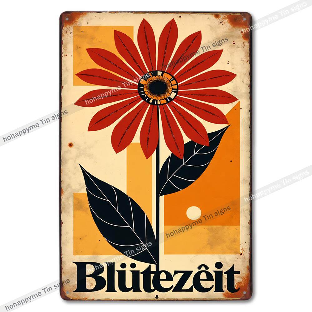 Retro Floral Metal Tin Signs Home Decor Wall Art Garden Farmhouse Country Kitchen Bathroom Living Room