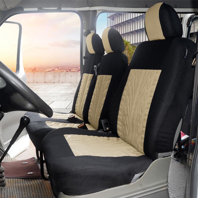 AUTOYOUTH 2+1 Seat Covers Car Seat Covers Protector for Transporter/Van,Universal Polyester Fabric Car Covers,Truck Accessories