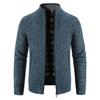 Осенне-зимний мужской бархатный толстый кардиган с воротником-стойкой, свитер, теплый свитер, пальто, кардиган на молнии, мужской тренд