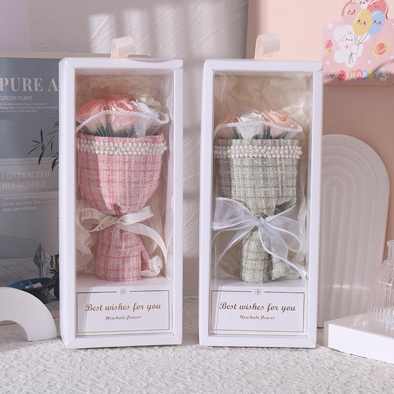 Креативный подарок на День святого Валентина Qixi Маленький ароматный букет роз Подарочная коробка Мыло Цветок Выпускной Подарок на день рождения для девушки