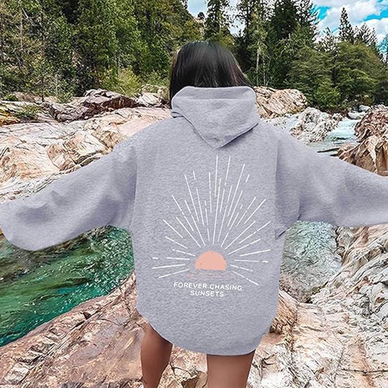 XS-5XL European Size Women's 'Live For Hope' Print Drop Shoulder Ribbed Hoodie