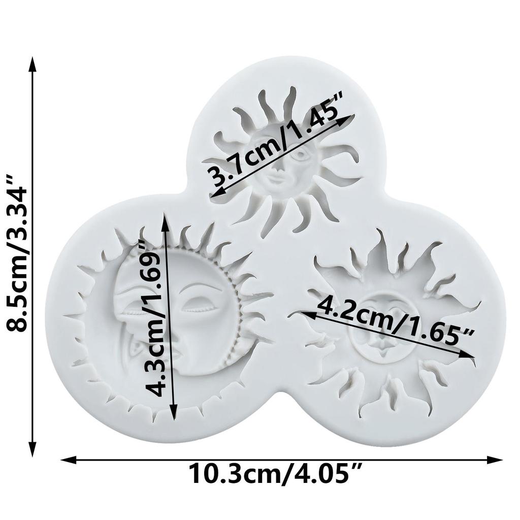 Силиконовая форма Солнце Луна Лицо Звезда Мифология Древней Греции Формы для мастики Инструменты для украшения торта Топпер для кекса Конфеты Смола Глина Шоколад Форма для гампасты