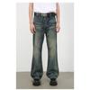 Long Trousers High Street Jeans Men's Old Washed Loose Micro Flare Design Sense Retro Pants Straight Loose Jeans for Men Fashionable and Comfortable