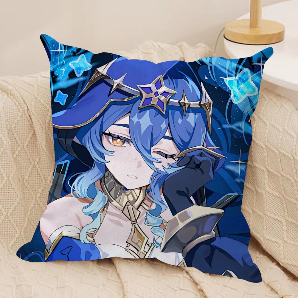 Layla genshin impact cute Cushion Cover Silky Short Plush Invisible Zipper Dustproof Sofa Pillow Case for Home Decor