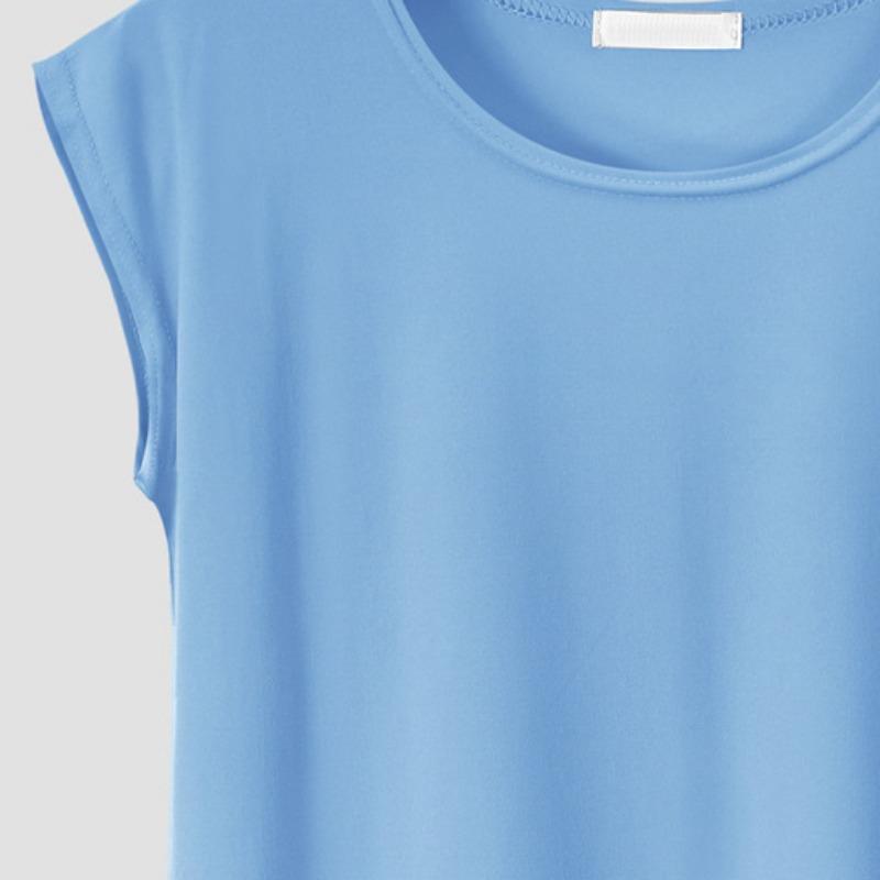 Летняя повседневная однотонная майка с круглым вырезом, классическая футболка без рукавов для женщин, базовая майка, женская модная майка, хлопковые топы, футболки