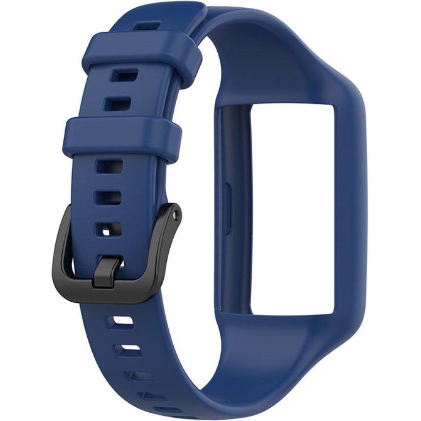 Silicone Strap with Case for Huawei Band 6, Navy Blue