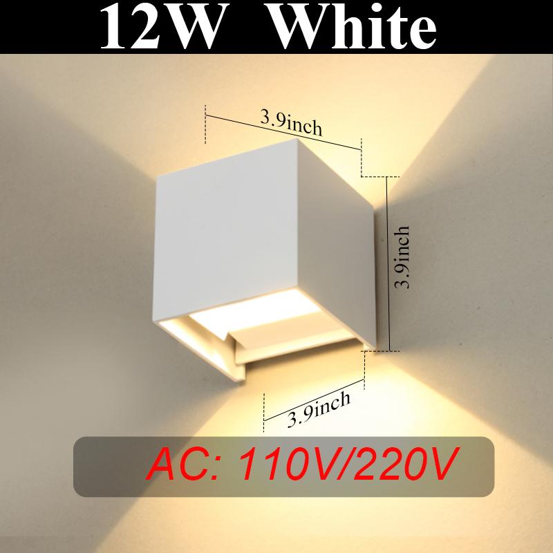 Светодиодные настенные светильники Внутренний настенный светильник IP65 Водонепроницаемый алюминиевый Внутреннее наружное освещение Настенный светильник Наружные настенные светильники Гостиная