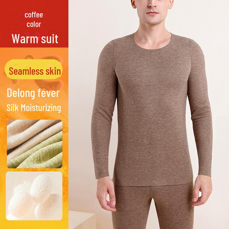 Женский комплект термобелья из кашемира и шелка: Немецкий бархат, плотный, уютный, базовые вещи для осени и зимы.