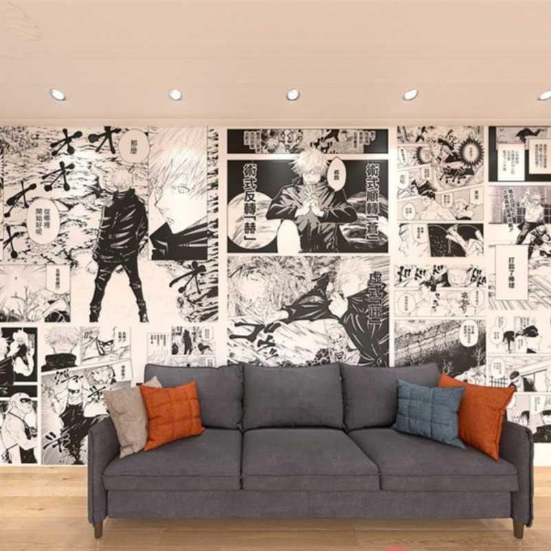 Японское Аниме Популярные Самоклеящиеся Наклейки на Стену Обои Украшение Комнаты
