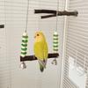 Bird Perches Chewing Toy Birdcages Standing Swing Small Medium Bird Cage Wood Swing with Bells Exercise Perches for Conures