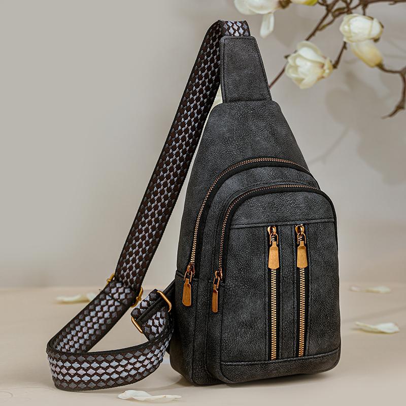 Большая вместительная ретро-сумка на грудь для женщин, сумка через плечо, дорожная сумка из искусственной кожи