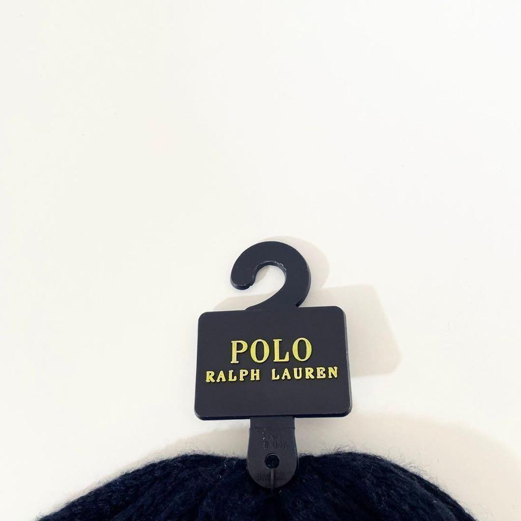 Б/у вязаная шапка-бини Polo Ralph Lauren с изображением медведя Polo и биркой Неиспользованная вязаная шапка-бини Rugby Border POLO