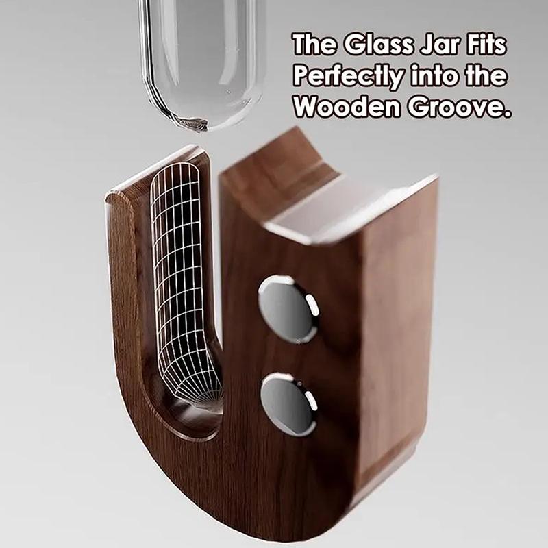 Cat Whisker Vase Pet Whisker Vase Fridge Magnet Wooden And Glass Pet Hair Beard Collector Pets Souvenir Gift Home Decor