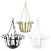 Wall Hanging Iron Flowerpot Basket Hanger Planter Balcony Garden Home Decor