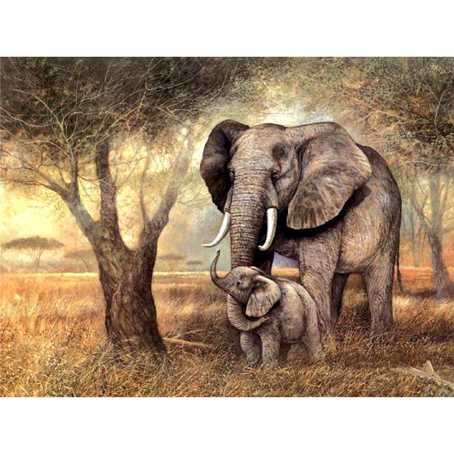 5D DIY Diamond Painting Elephant Diamond Embroidery Animal Rhinestone Art Picture Inlaid Mosaic Home Decoration Handmade Gift