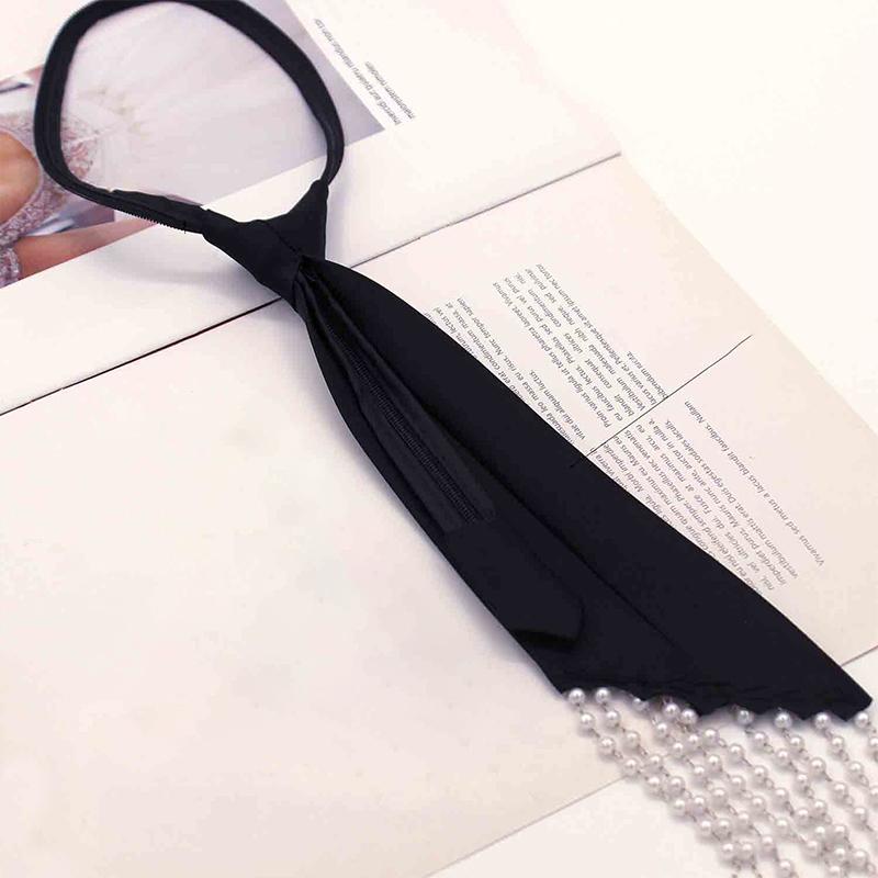 Женский полиэстеровый модный галстук со стразами для вечеринки, сплав, стиль преппи, ожерелье, галстук, декоративная жемчужная рубашка, платье, ювелирные изделия, аксессуары