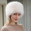 1 шт. Пушистая меховая женская зимняя шапка, Снежная лыжная шапка для женщин, Искусственный мех, Утолщенная, Ветрозащитная, Теплая, Рыбацкая шапка, Повседневная, Для улицы, Для езды на велосипеде