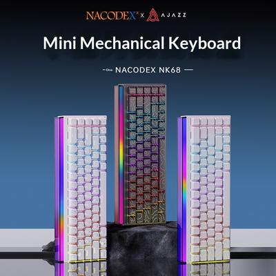 Черный Рыцарь AJAZZ NK68 Магнитная Ось Механическая Цветная Клавиатура Проводная Офисный Компьютер Киберспорт Игра Высокопроизводительная 68 Клавиш