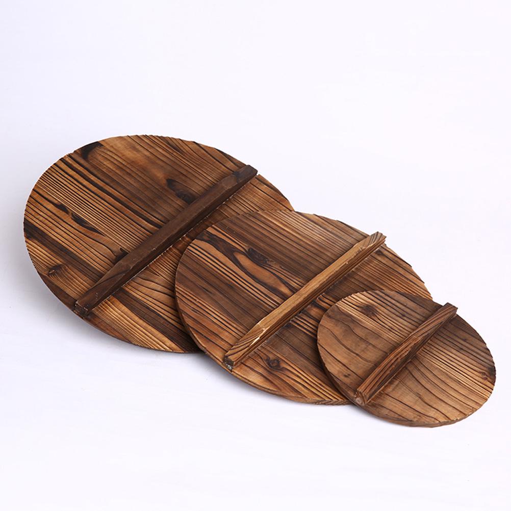 Деревянная крышка для кастрюли, защита от брызг масла, защита от ожогов, кухонный инструмент для приготовления пищи, термостойкая, большая ручка