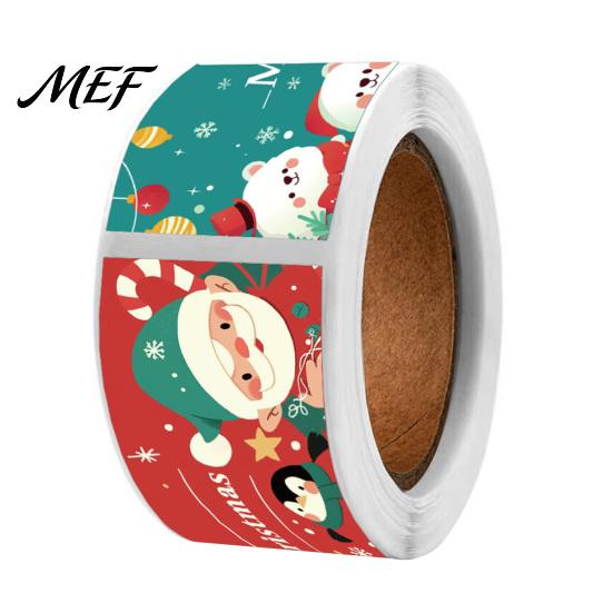 Self Adhesive Gift Wrapping Seals Christmas Sealing Stickers, Self-adhesive Decorative Labels, Coated Paper Bulk Sticker Rolls Roll Stickers
