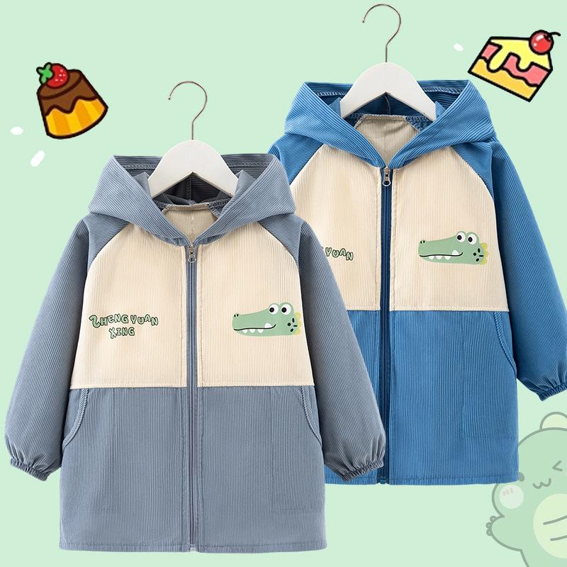 Детский комбинезон-пуховик среднего и большого размера - Водонепроницаемый, грязеотталкивающий, осенне-зимний, детский сад, верхняя одежда, фартук для мальчиков
