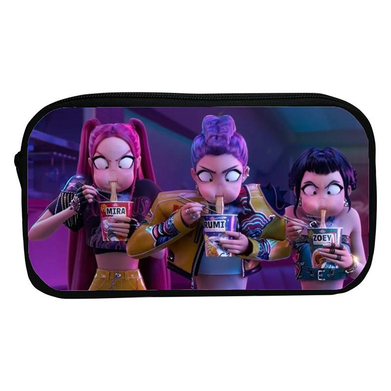 Kpop Охотники на демонов Студенческий пенал Мультяшный Вместительный пенал Канцелярские принадлежности Сумка для хранения косметики для девочки Подарки