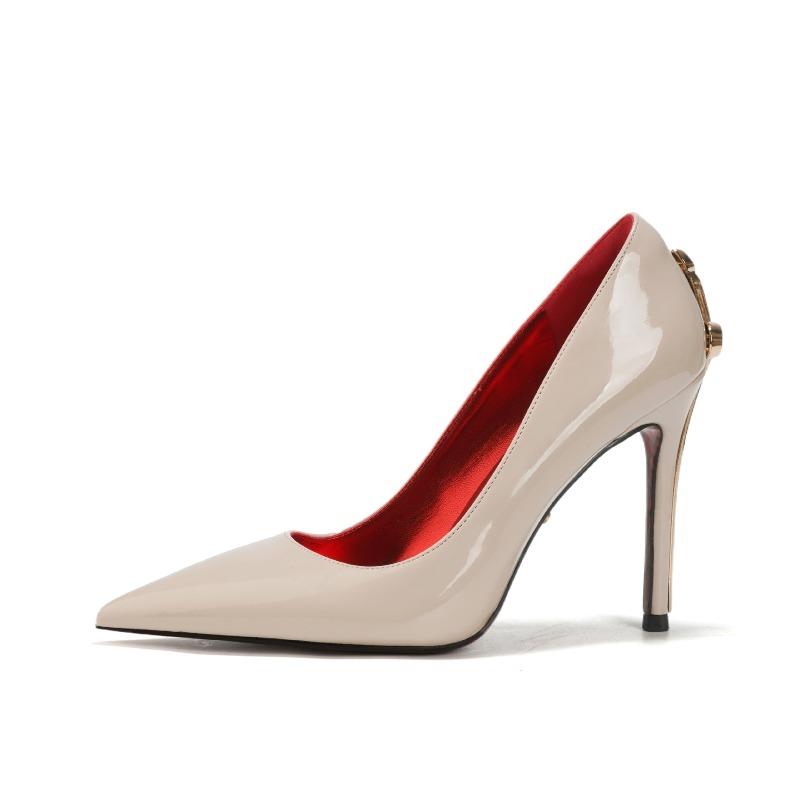 New red-soled scepter high heels women's thin heels pointed waterproof table black sexy royal sister wind single shoes