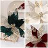 29cm Artificial Christmas Flower Velvet Christmas Tree Wreath Christmas Poinsettia  Xmas Party