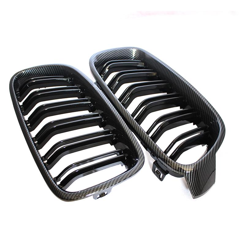 Car Front Grille Racing Front Sport Grill Gloss Black Double Slat Kidney Grille For BMW 3-Series F30 F31 F35 2011-2019