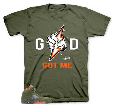 Shirts To Match Retro 5 Olive AJ5 - God Got Me Sneaker Tee