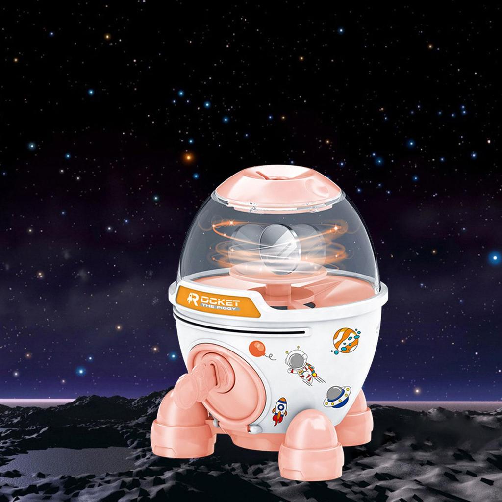 Rocket Piggy Bank ATM Saving Machine with Cute Key for Kids Boys Girls