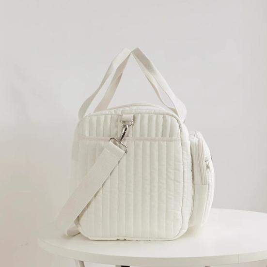 Сумка для подгузников Стеганая Легкая Большая Вместимость Узор с Медвежонком Мамина Сумка с Мягкими Плечевыми Ремнями Верхняя Ручка Просторный Органайзер