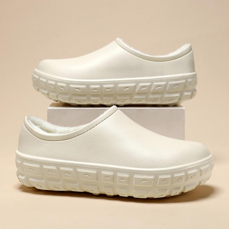 Модные зимние мужские тапочки из бархата, теплые, водонепроницаемые, легкие, кухонные, поварские, износостойкие, рабочие, домашние, мужские, с мягкой подошвой