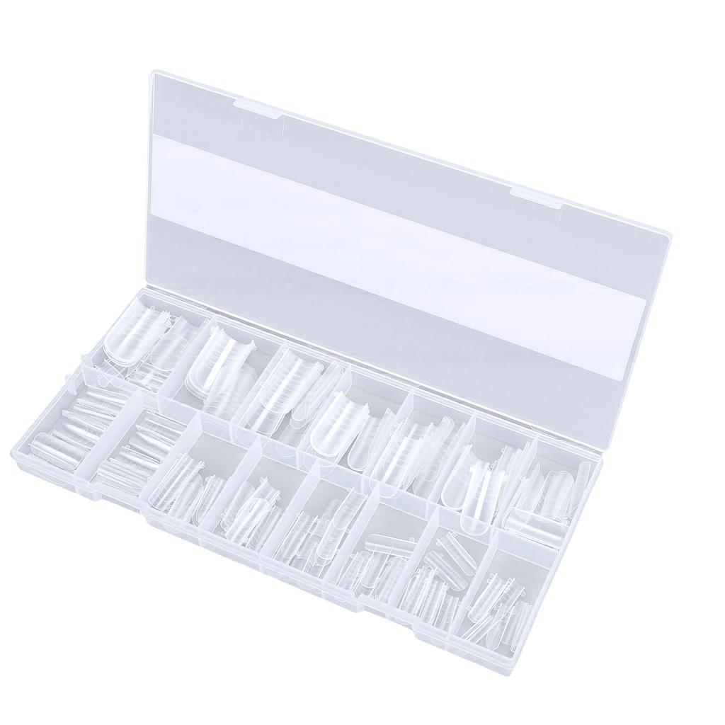 160 Pcs Toenail Forms Clear Toenail Extension Full Cover Tips with Accurate Markings for Manicure   At Home