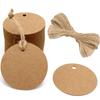 100pcs 5.5cm Round Kraft Tags Universal DIY Blank Tags With 20m Jute Twine For Wedding Birthday Christmas