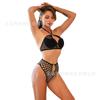 Сексуальное перспективное раздельное бикини с халтером на шее, с полым вырезом, из рыболовной сетки, на железных кольцах