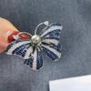 Luxury Gold-Plated Green Butterfly Brooch for Women - Pearl, Zircon Pin, Micro-Paved Design