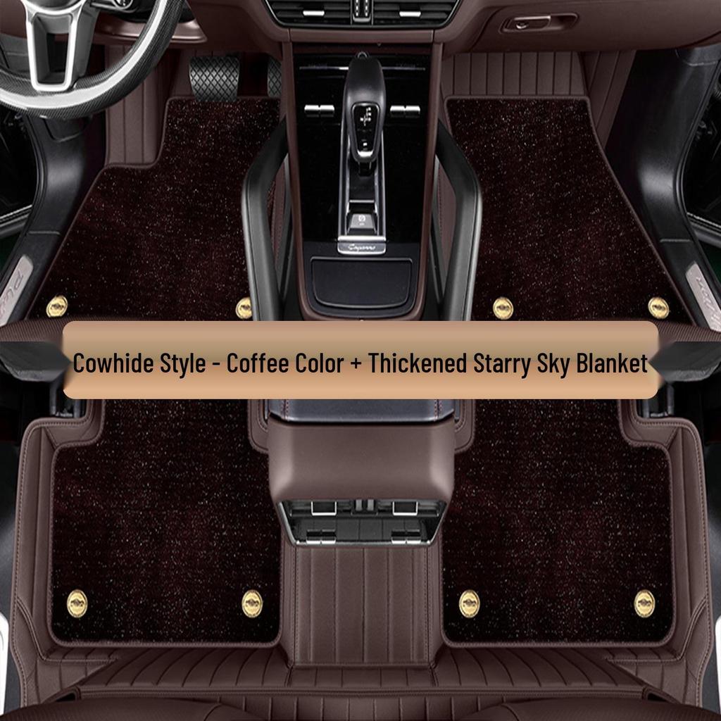 Custom-Fit Double-Layer Cowhide Floor Mats for Jike 001/007/009/X/7X/9X Vehicles