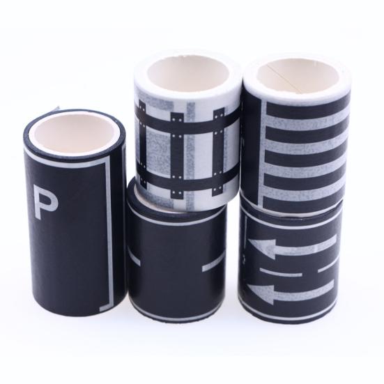 Дорожная лента, черная дорожная дорожка, дорожная лента для автомобиля, миниатюрный декор для кукольного домика, клейкая наклейка без остатков, игрушка для рукоделия для детей