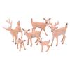 6pcs White Tail Deer Figurines Toys Lifelike Stands Up Deer Topper Decoration Deer Sculpture for