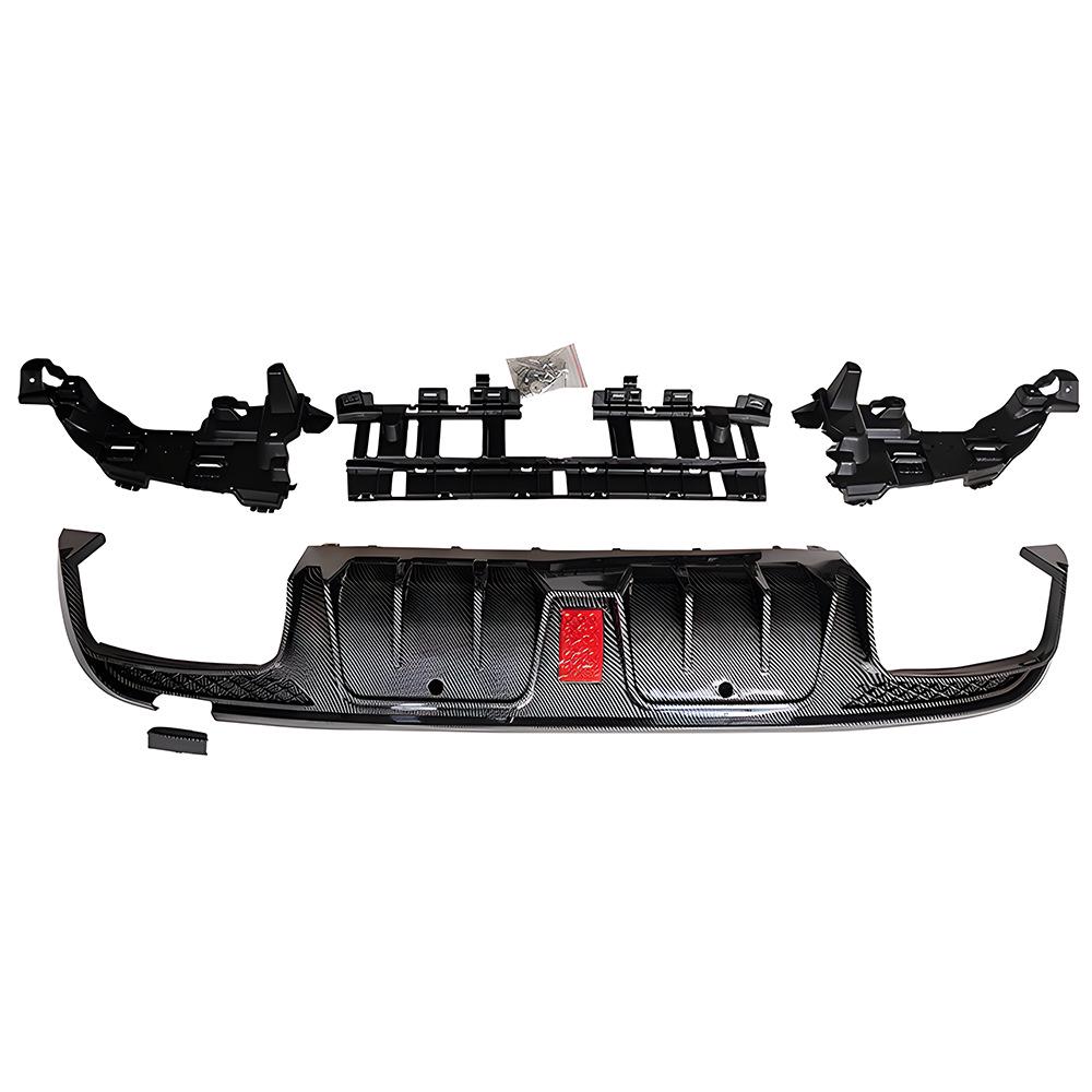 Compatible with 2015-2018 Mercedes-Benz C-Class W205 Two/Four-Door Brabus Rear Diffuser & Exhaust Tips.