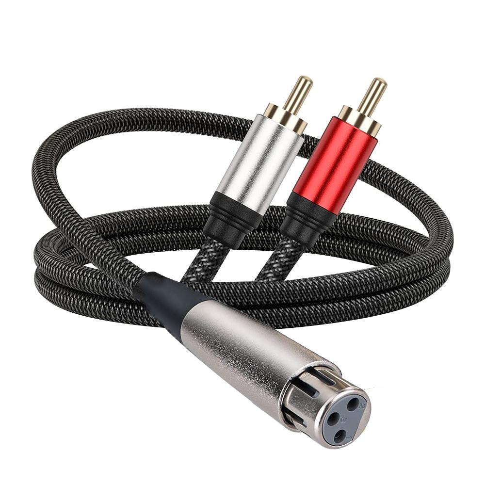 Кабель XLR на 2 RCA, 1/2/3 метра, XLR Male/Female на двойной RCA Male, для передачи чистого аудиосигнала для усилителя для наушников