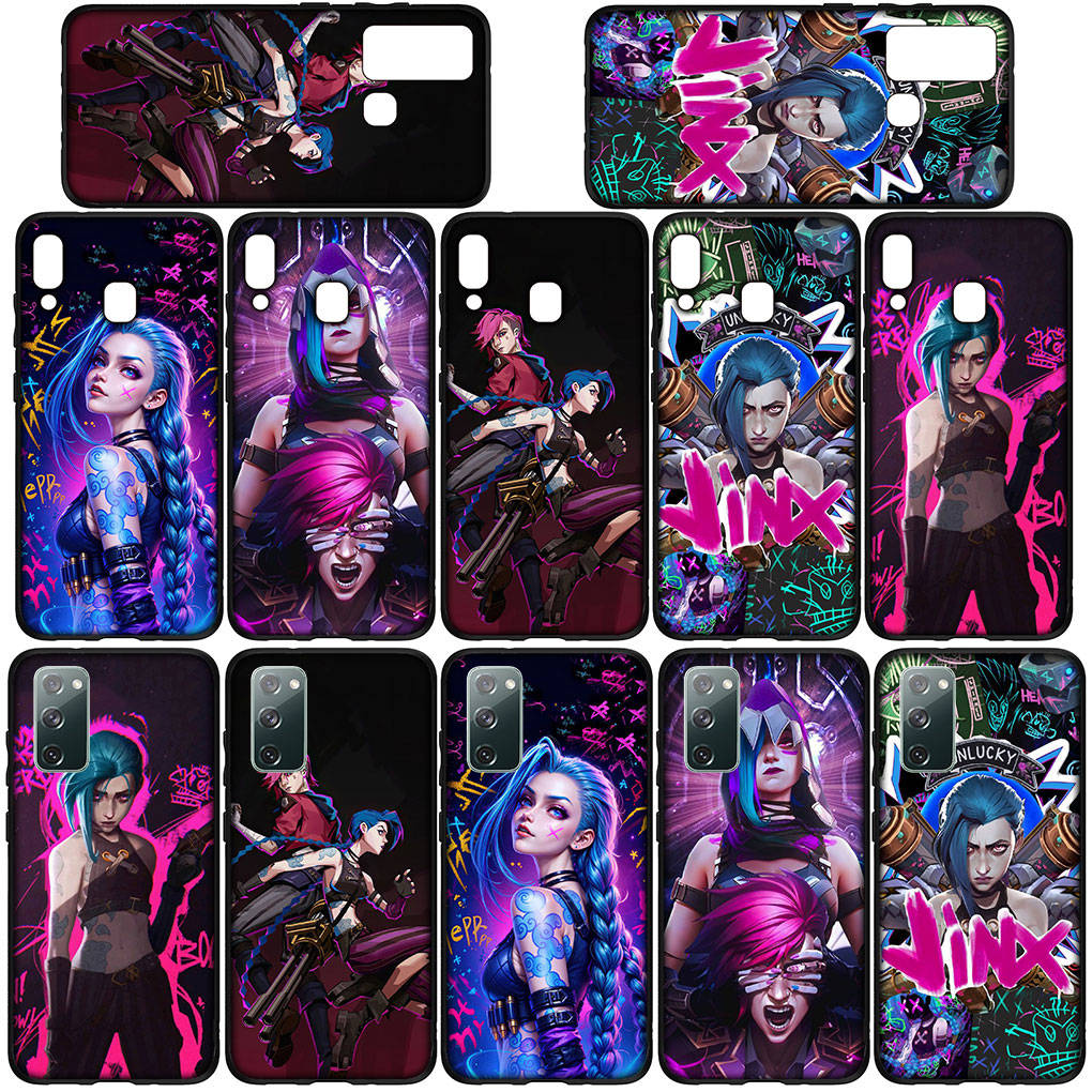 Для iPhone 16 15 Xiaomi Redmi Note 13 12 11 Pro Max X 9 14 Plus XR Samsung Galaxy A15 S24 S23 Huawei OPPO чехол Jayce аниме Arcanes Jinx Vi чехол для телефона