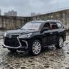 pzdf1 1:24 Lexus LX570 Off Road SUV Alloy Metal Diecast Model Car Simulation Children Collectibles Hobby Ornaments Toy Holiday Present