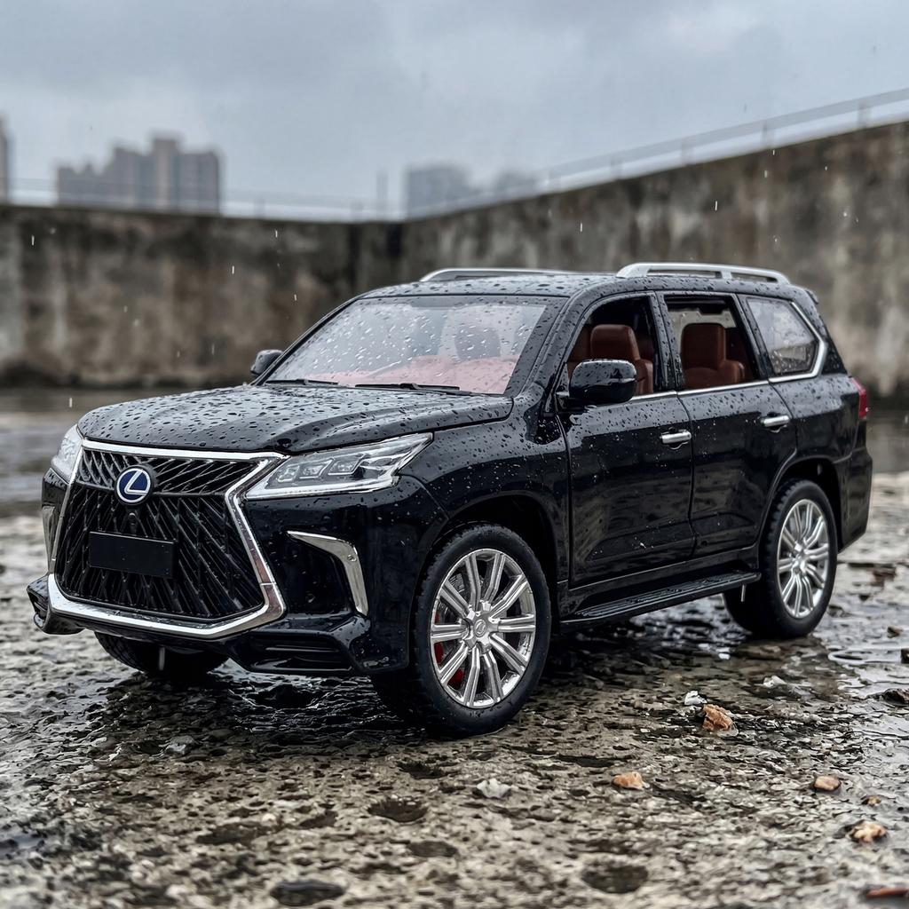 pzdf1 1:24 Lexus LX570 Off Road SUV Alloy Metal Diecast Model Car Simulation Children Collectibles Hobby Ornaments Toy Holiday Present