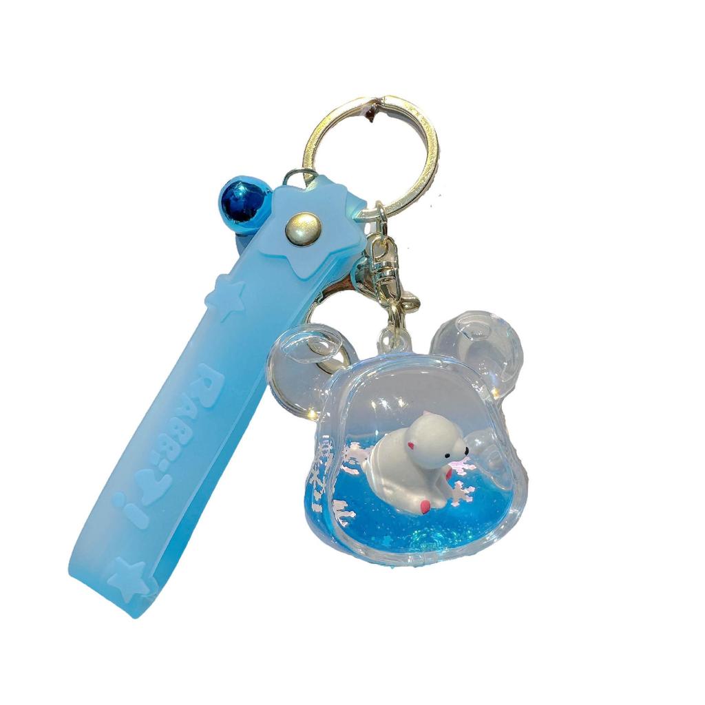 Брелок-подвеска «Белый медведь с маслом и зыбучим песком»: Милая мультяшная хрустальная подвеска для рюкзаков и многого другого